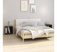 Ziaphsol Modern Gray Wooden Bedside Tables Set of 2 40x30x40 cm Solid Pine Nightstands with Storage for Bedroom Living Room Dresser Nightstand Furniture