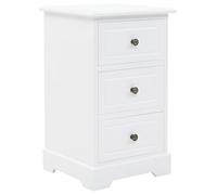 Ziaphsol Modern MDF and Pine Wood Nightstand 35x32x59 cm with 3 Drawers for Bedroom Living Room Or Dormitory, Stylish Storage Furniture with Metal Handles and Wall Fixation