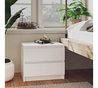 Ziaphsol Modern MDF Bedside Table Made of Durable MDF Measuring 50x39x43.5 cm Single Piece Suitable for Bedroom Living Room Or Dorm Provides Convenient Storage with Two Drawers for Organization