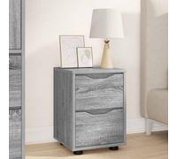 Ziaphsol Modern Sonoma Gray Nightstand 30.5 x 30 x 43 cm Engineered Wood Bedroom Side Table with 2 Drawers for Stylish Storage and Easy Maintenance