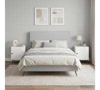 Ziaphsol Modern Vintage White Glossy Bedside Table Set 2 Pieces 43 x 34.5 x 50 cm with Storage Drawer for Bedroom Living Room Nightstand Furniture