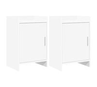 Ziaphsol Modern White Bedside Tables 2 Pack 40 x 30 x 60 cm Engineered Wood Bedroom Furniture with Storage Shelves and Metal Handles for Bedroom Living Room Dormitory