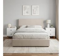 Ziaphsol Modern White Glossy Bedside Cabinet 2 Pieces with Durable Engineered Wood, 43 x 34.5 x 48 cm for Bedroom Living Room, Stylish Storage Furniture with Practical Drawers