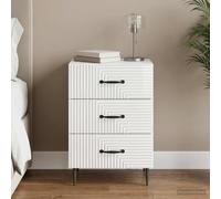 Ziaphsol Modern White Glossy Bedside Table with Spacious Drawer and Storage Compartment 43 x 41 x 66.5 cm for Bedroom Living Room nightstand with Wooden MDF Finish, Versatile Design, Easy Assembly