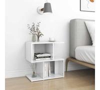 Ziaphsol Modern White Glossy Bedside Tables 2 Pieces with Storage Shelves and Robust Surface for Bedroom Lounge Or Dormitory Decor