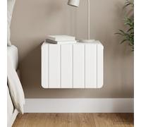 Ziaphsol Modern White Glossy Wall-Mounted Nightstand 33 x 34.5 x 24 cm with Spacious Drawer and Storage Shelf for Bedroom Or Living Room Decor