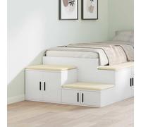 Ziaphsol Modern White Storage Cabinet 2-Piece Set 118x41x40cm with Shelves and Doors for Living Room Bedroom Durable Wood MDF Scandinavian Style
