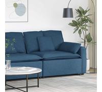 Ziaphsol Module d'extrémité de canapé modulaire avec accoudoir, bleu, 100 cm, rembourrage en tissu, cadre en métal, coussin d'assise en mousse, coussin, accessoire de canapé pour salon et paysage