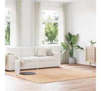 Ziaphsol NAVARRA Tapis à poils longs, beige, 240 x 240 cm, polyester, antidérapant, lavable, salon, chambre à coucher, extérieur, moderne, vintage, bohème, confortable, protection du sol