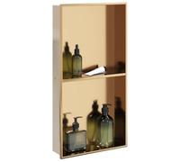 Ziaphsol Niche de douche dorée brossée - 32 x 62 x 9 cm - Montage mural - En acier inoxydable durable - Pour salle de bain, cuisine, salon, robuste, facile d'entretien, polyvalent