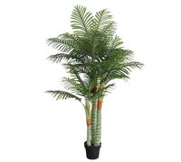 Ziaphsol Palmier Artificiel avec 3 Troncs Vert 180 cm Robuste, décoration Naturelle pour intérieur ou extérieur, Pot Stable en Ciment, Facile à Entretenir, idéal pour Jardin, terrasse ou Salon