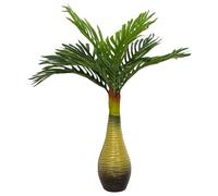 Ziaphsol Palmier artificiel avec 9 feuilles de 70 cm de haut, feuilles vertes PEVA pré-assemblées dans un pot en plastique avec noyau en ciment, pour salon, bureau et balcon, peu d'entretien