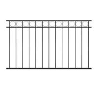 Ziaphsol Panneau de clôture ASSEN en acier thermolaqué noir 1,7 x 0,8 m avec couvercle circulaire, fixation incluse, séparation rigide pour jardin terrasse balcon extérieur