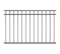 Ziaphsol Panneau de clôture ASSEN en acier thermolaqué noir 170 x 100 cm avec couvercle circulaire, barrière rigide pour jardin terrasse balcon