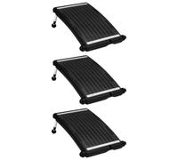 Ziaphsol Panneaux de Chauffage Solaire pour Piscine courbés 3 pièces 72,5x46cm avec Pieds réglables, système Thermique Efficace pour Bassin extérieur, Installation Facile, économie d'énergie