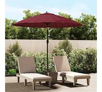 Ziaphsol Parasol avec mât en aluminium, 270 cm, rouge bordeaux, protection UV, imperméable, pliable, inclinable, résistant aux intempéries, pour jardin, balcon, terrasse, plage, tonnelle