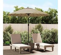 Ziaphsol Parasol avec mât en aluminium, 270 cm, taupe, résistant aux UV, imperméable, pliable, inclinable, pour jardin, balcon, terrasse, extérieur, camping et piscine