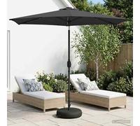 Ziaphsol Parasol de Jardin Anthracite 270 x 270 cm, Voile ombrage en Polyester 160 g, LED solaires intégrées, Base 40 kg, inclinable, pour terrasse, Patio, Balcon, extérieur, Protection UV