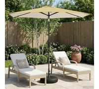 Ziaphsol Parasol de Jardin LED Solaire 270 x 270 cm, Voile ombrage Polyester 160 g m2, Base lestée 40 kg, inclinable, Protection Soleil UV pour terrasse, Patio, Balcon, Jardin extérieur