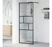 Ziaphsol Paroi de douche Walkin, noire, 80 x 195 x 0,5 cm, verre ESG, aluminium, pare-éclaboussures pour salle de bain, rail de montage, joint d'étanchéité profilé