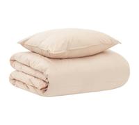 Ziaphsol Parure de lit beige 140 x 200 cm en coton avec kapok et rembourrage en polyester, couette et oreiller pour chambre à coucher, couette d'été et hiver