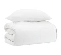 Ziaphsol Parure de lit blanche 140 x 200 cm en coton et fibre de bambou avec rembourrage en polyester, couette respirante pour chambre à coucher, chambre d'amis, chambre d'enfant, 1 couette et 1