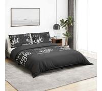 Ziaphsol Parure de lit noire 200 x 200 cm en 100 % coton avec fermeture à boutons, 1 housse de couette et 2 taies d'oreiller, facile d'entretien, pour chambre à coucher, chambre d'amis, hôtel