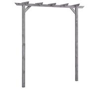 Ziaphsol Pergola de Jardin en Bois de pin Gris 200x40x205 cm Structure Robuste pour Support de Plantes grimpantes Rosier Vigne Lierre décoration extérieure Patio Cour Balcon