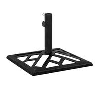 Ziaphsol Pied de parasol noir en fonte - 44 x 44 x 31 cm - Avec adaptateur - Support pour balcon, terrasse, jardin, patio - Base lestée pour parasol de marché, parasol déporté - Stabilité du vent