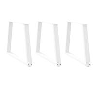 Ziaphsol Pieds de Table à Manger en Acier Blanc en Forme de V, Lot de 3, Dimensions 70 x (72-73,3) cm, Support réglable pour Bureau Cuisine Salon Salle à Manger