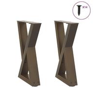 Ziaphsol Pieds de Table Basse 2 pièces en Acier Naturel réglables pour Meuble Support de Support piètement tréteau Robuste 38 x 42-43 cm pour Salon Cuisine Bureau et Atelier