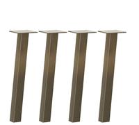 Ziaphsol Pieds de Table Basse 4 pièces en Acier Naturel 30 cm Support pour Meuble Support piètement tréteau Design Moderne pour Salon ou Bureau avec Fixation visserie Inclus