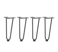 Ziaphsol Pieds en épingle à Cheveux pour Table Basse 4 pièces Anthracite en Acier Massif 30 cm avec Patins réglables Support Stable pour Meubles Support piètement tréteau pour Salon Bureau Cuisine