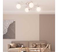 Ziaphsol Plafonnier avec Abat-Jour Rond en Verre pour 4 LED G9, luminaire Suspendu intérieur, Lampe Plafond Maison Salon Chambre, éclairage Moderne et élégant