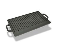 Ziaphsol Plateau de Gril réversible en Fonte 50x23 cm pour Cuisson au Four, Barbecue, plancha, Compatible Induction, gaz, vitrocéramique, idéal pour Viande, Poisson, légumes, Sandwich, Omelette