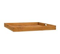 Ziaphsol Plateau de Service en Bois de Teck Massif 70x70 cm avec poignées encastrées et Bords relevés idéal pour présentation de Table Buffet dîner Fruits fromages Hors D'Oeuvre