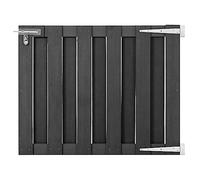 Ziaphsol Portillon de jardin en WPC gris 100x80 cm avec loquet coulissant sécurisé pour clôture, barrière, passage piéton, accès résidentiel et protection extérieure durable