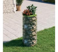 Ziaphsol Poteau à gabion circulaire en acier galvanisé 50 cm diamètre 100 cm hauteur pour jardin terrasse extérieur, grillage palissade barrière occultant solide et résistant aux intempéries