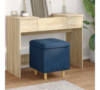 Ziaphsol Pouf de Rangement avec Coussin Bleu 40 x 40 x 45 cm Tissu Robuste, Ottoman Multifonctionnel pour Salon, Chambre ou entrée, avec Compartiment caché, Support Stable et Design capitonné