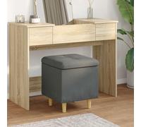 Ziaphsol Pouf de Rangement avec Coussin Gris foncé 40 x 40 x 45 cm Tissu Durable, Multifonctionnel pour Salon, Chambre ou entrée, avec Compartiment caché, Support Solide, Design capitonné élégant