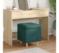 Ziaphsol Pouf de Rangement avec Coussin Vert foncé 40 x 40 x 45 cm Tissu Robuste et capitonné, Meuble Polyvalent pour Salon, Chambre ou entrée, avec Compartiment caché pour Organisation