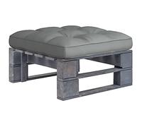 Ziaphsol Pouf Palette de Jardin en Bois de pin imprégné Gris avec Coussin Polyester, Module modulable 60 x 60 x 25 cm pour terrasse Balcon Patio véranda Salon extérieur Lounge détente