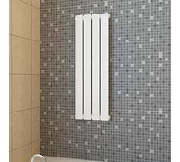 Ziaphsol Radiateur à panneau blanc, 311 x 900 mm, 350 W, 4 colonnes, radiateur à tube plat avec raccord 1 2", pour chauffage central, montage mural, chaleur de chauffage dans le salon