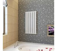 Ziaphsol Radiateur à panneau blanc 465 x 900 mm, 530 W, 6 colonnes, radiateur à tube plat pour chauffage central, raccord central inférieur, pour salon, chambre à coucher, salle de bain, bureau