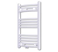Ziaphsol Radiateur de salle de bain - Porte-serviettes incurvé - Blanc - 500 x 764 mm - En acier - Puissance de chauffage 320 W - Pour chauffage central - Pour séchage des serviettes dans la salle de