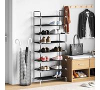 Ziaphsol Range-Chaussures avec 8 étagères en métal et Tissu Non tissé Noir pour Rangement organisé dans Armoire, penderie, vestiaire, Chambre, entrée ou buanderie