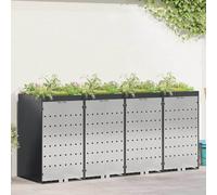 Ziaphsol Rangement de Poubelle à roulettes en Acier pour 3 bacs de 120 ou 240 L, abri extérieur Moderne avec Porte magnétique, Protection UV et Ventilation, idéal pour Jardin terrasse Cour