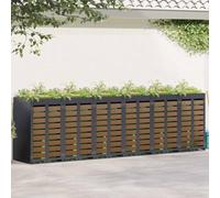 Ziaphsol Rangement de Poubelle à roulettes en Acier pour 3 contenants, abri extérieur Robuste, avec Porte magnétique, Design Moderne, UV, Extensible, idéal pour Jardin, Cour ou terrasse