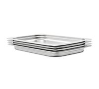 Ziaphsol Récipients Gastronorm 4 pièces GN 1/1 40 mm en Acier Inoxydable empilables pour Cuisine Professionnelle Restauration hôtels Buffet Cuisson et Stockage