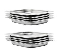 Ziaphsol Récipients Gastronorm 8 pcs GN 1/2 40 mm Acier Inoxydable empilables pour Cuisine Professionnelle Restauration hôtels buffets et Stockage Alimentaire